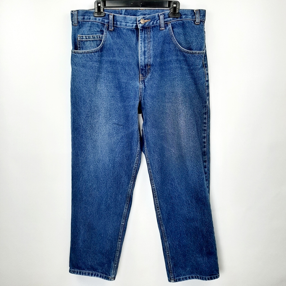 Cat's Eye Mens Straight Leg Denim Jeans Dark Wash Size 38 x 30 Classic High Rise